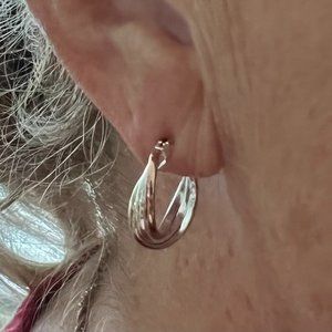 Gold hoops-- tricolored